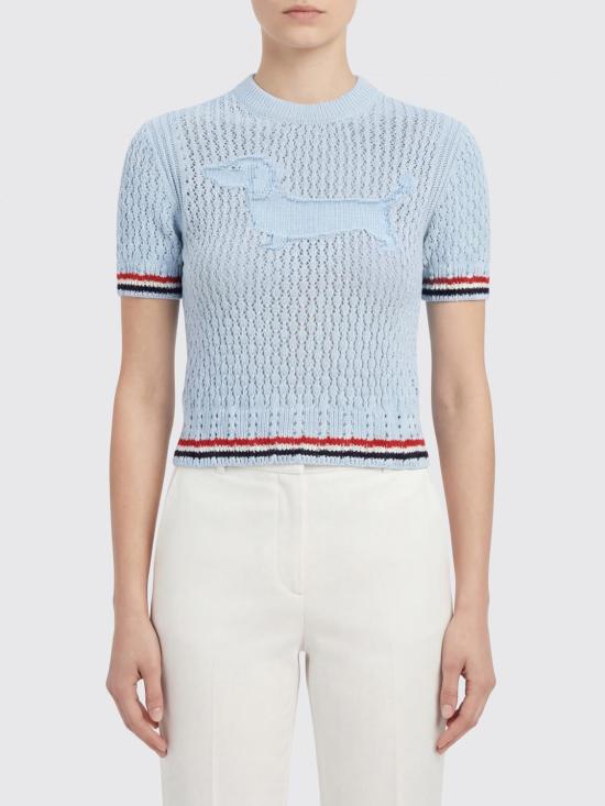 26SS 톰브라운 코튼 포인텔레 스티치 헥터 RWB 티 FKA511AY3062 472 Blue