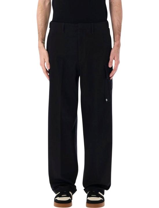  펜디 스트레이트 팬츠 개버딘 카고 팬츠 Nero