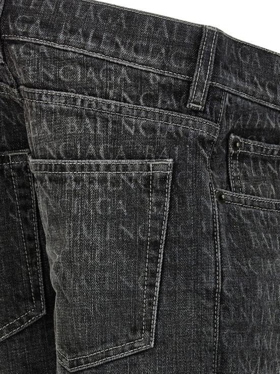  발렌시아가 데님 팬츠 와이드 레그 진 블랙 - BALENCIAGA