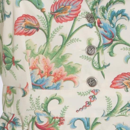  에트로 미디 원피스 멀티컬러 코튼 드레스 레드 - ETRO