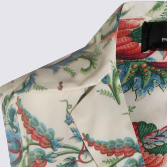  에트로 미디 원피스 멀티컬러 코튼 드레스 레드 - ETRO