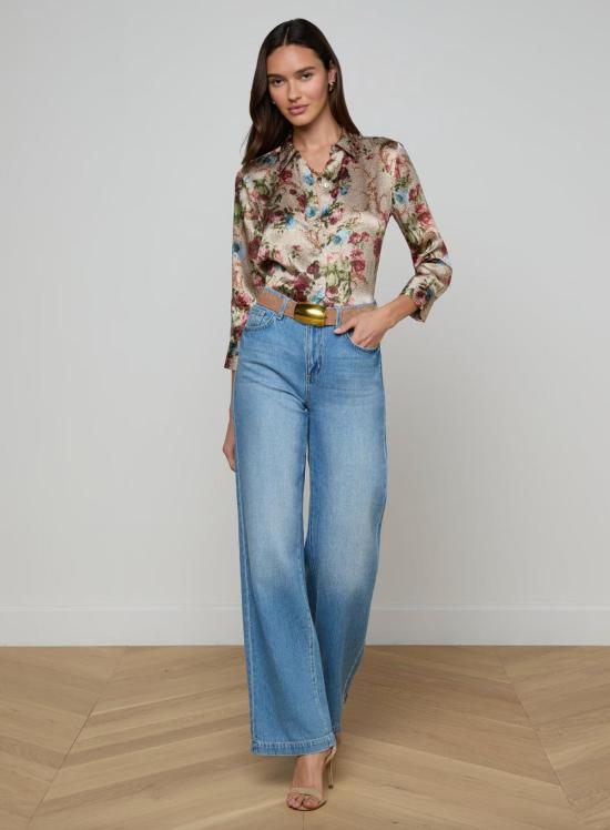  라장스 데님 팬츠 스코티 와이드 레그 진 애너하임