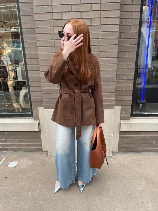  더 엔케이씨 스토어 자켓 NKC 스토어 칼리 스웨이드 재킷 브라운 - The NKC Store