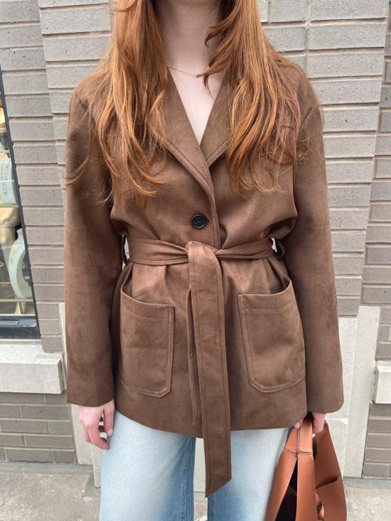  더 엔케이씨 스토어 자켓 NKC 스토어 칼리 스웨이드 재킷 브라운 - The NKC Store