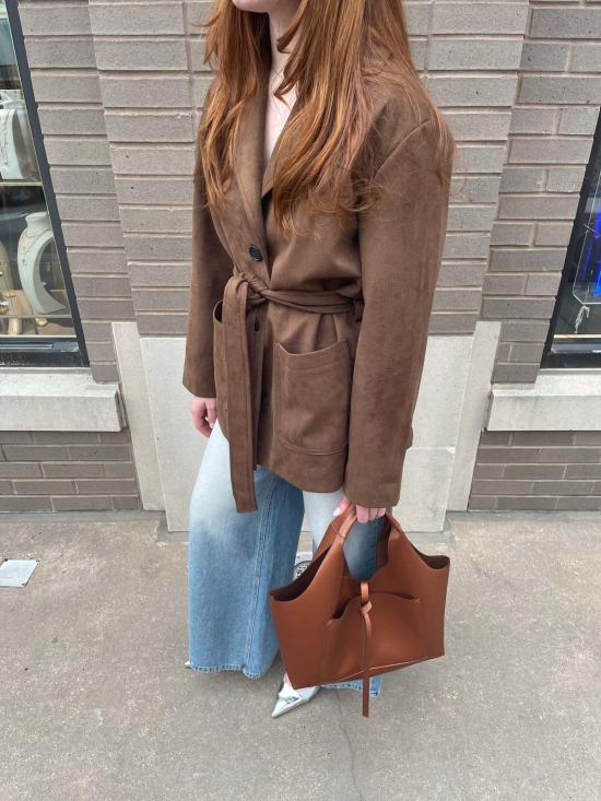  더 엔케이씨 스토어 자켓 NKC 스토어 칼리 스웨이드 재킷 브라운