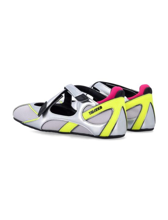  디 아티코 플랫 슈즈 아티코 플로어 1 메쉬 발레리나 플랫 홀로그래픽 - THE ATTICO