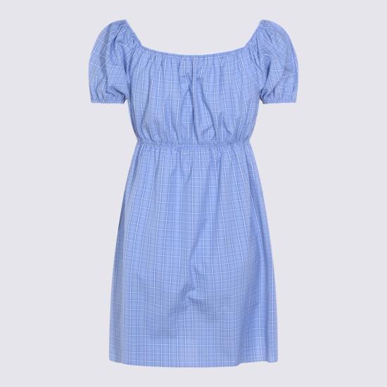  미우미우 숏 원피스 코튼 미니 드레스 라이트 블루 - MIU MIU