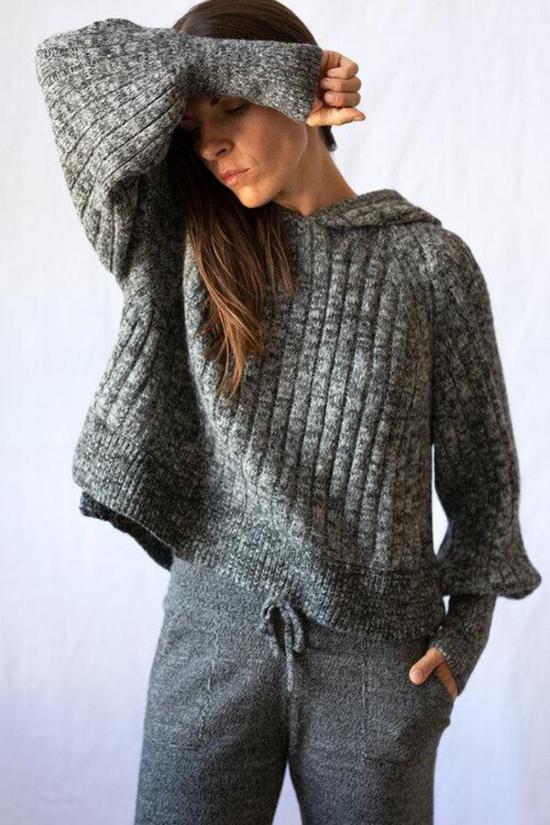  일레븐 식스 스웨터 라라 후드티  솔트 앤 페퍼 - ELEVEN SIX