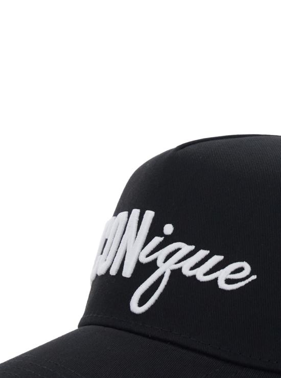  디스퀘어드2 모자 Dsquared2 앞면 자수 베이스볼 캡 블랙 - DSQUARED2