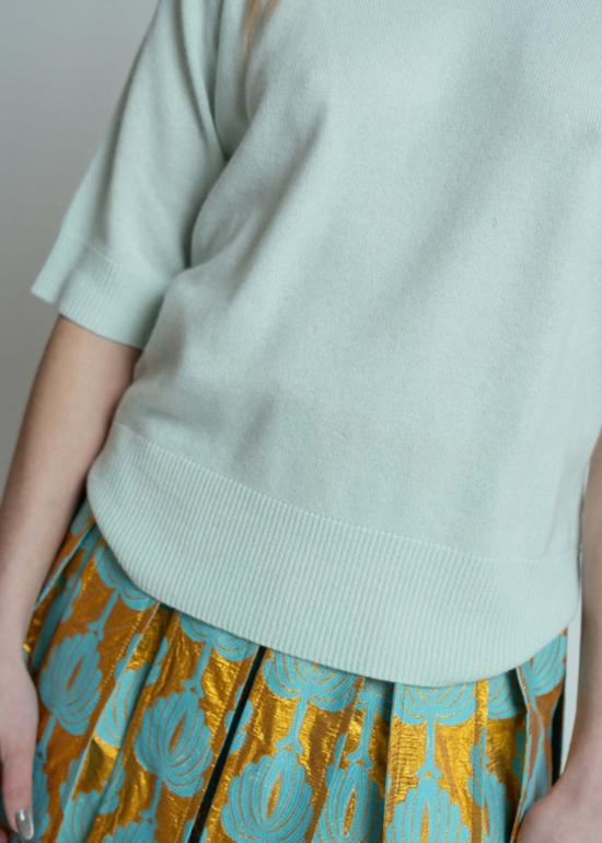  얼루드 스웨터 알루드 반팔 캐시미어  플라워 밀크 - ALLUDE