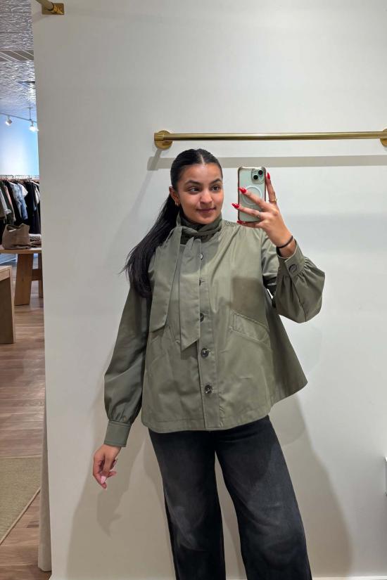  포르테포르테 트렌치 코트 포르테 포르테 방수 트윌 숏 피코트 - FORTE FORTE