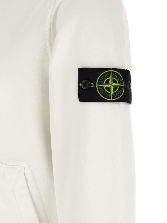  스톤 아일랜드 긴팔 티셔츠 6100062 후드티 화이트 - STONE ISLAND