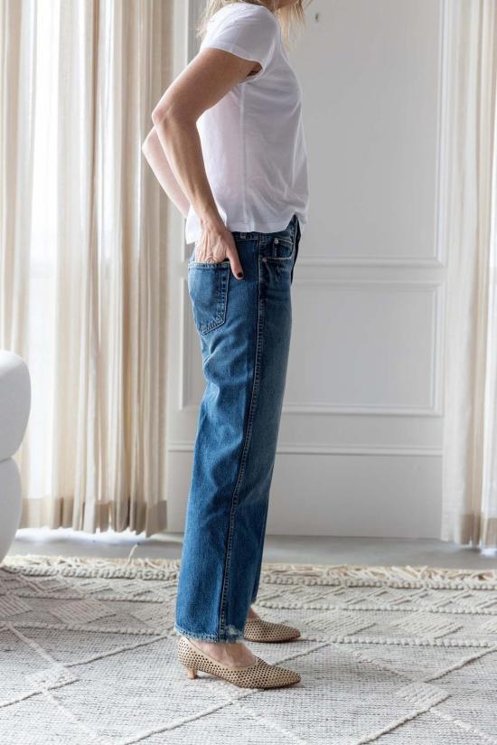  아모 데님 데님 팬츠 로비 미드라이즈 릴렉스드 진 럴 - AMO DENIM