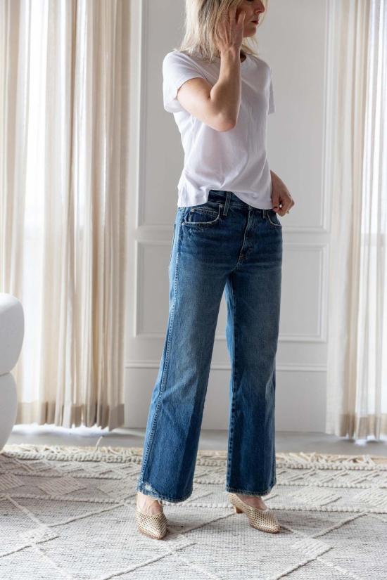  아모 데님 데님 팬츠 로비 미드라이즈 릴렉스드 진 럴 - AMO DENIM