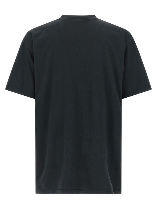  발렌시아가 반팔 티셔츠 프린트 티셔츠 블랙 - BALENCIAGA