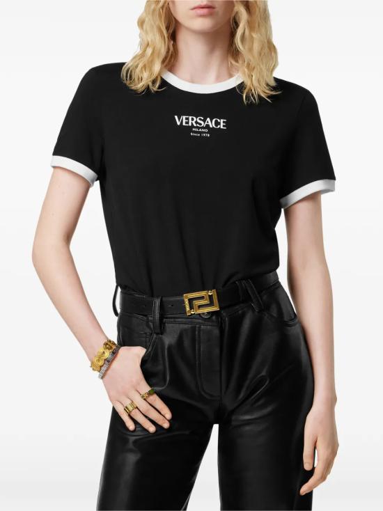 26SS 베르사체 반팔 티셔츠 1022656 1A166852B020 BLACK - VERSACE