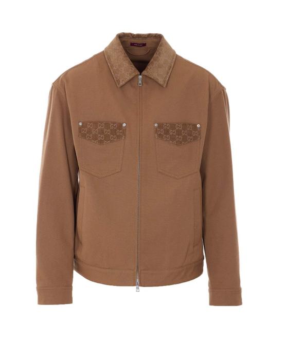  구찌 자켓 GG 로고 재킷 브라운