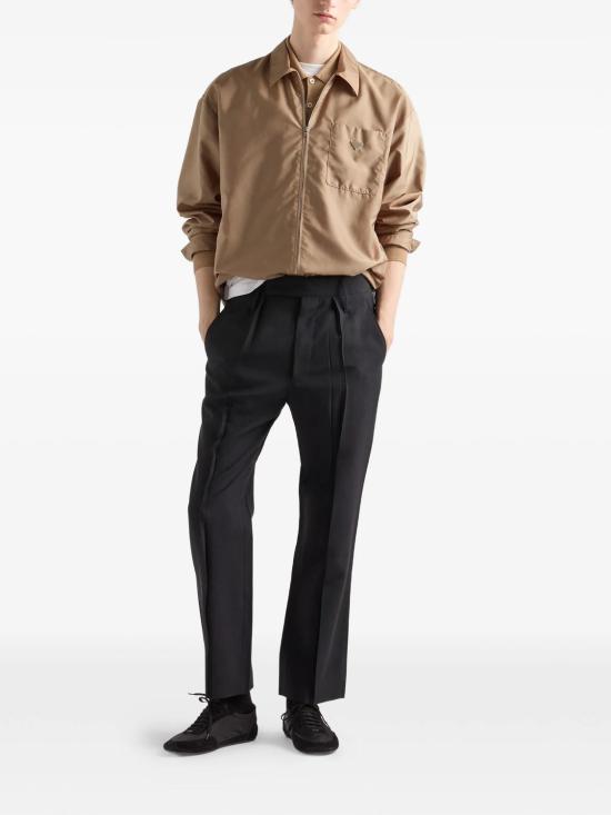 26SS 프라다 리나일론 지퍼 셔츠 SC8471WQ9 F034X MASTICE - PRADA