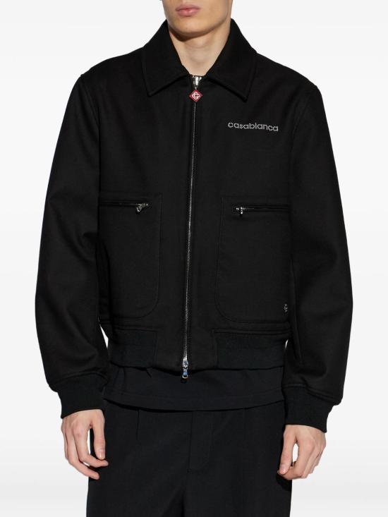 26SS 카사블랑카 봄버 자켓 MSP26OT22401 BLACK - CASABLANCA