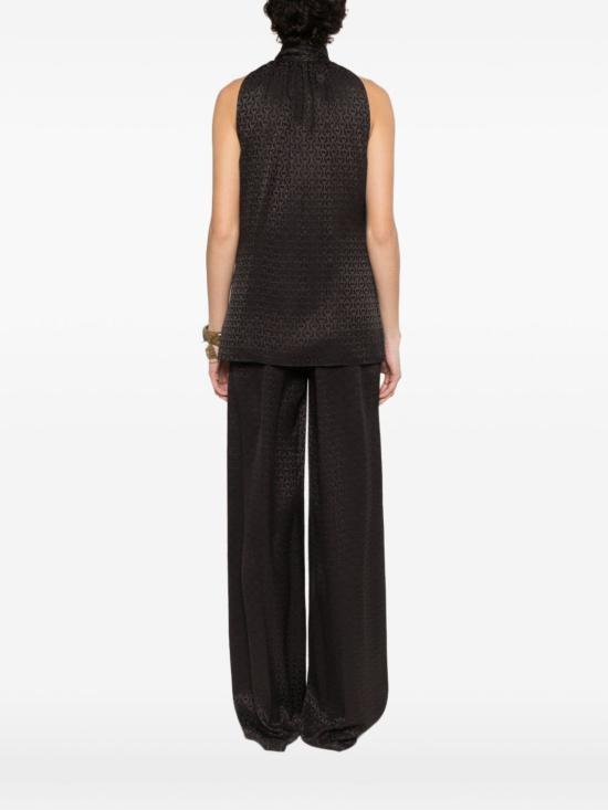  구찌 민소매 티셔츠 실크 탑 탱크탑 브라운 - GUCCI