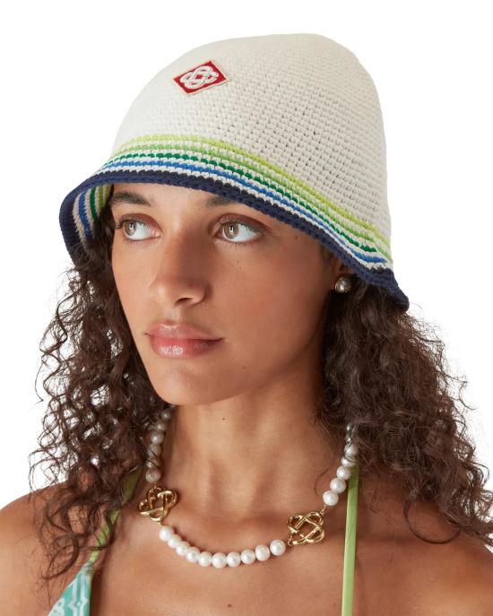 26SS 카사블랑카 모자 ASP26HAT11401EX WHITESTRIP - CASABLANCA