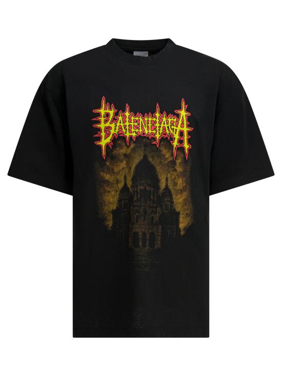 26SS 발렌시아가 반팔 티셔츠 764235TUVE41000 BLACK