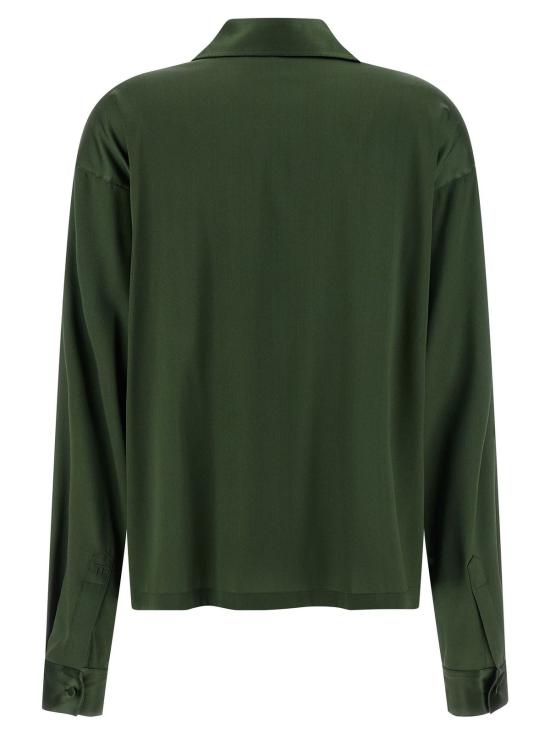  톰포드 긴팔 티셔츠 톰 포드 실크 폴로 셔츠 그린 - TOMFORD