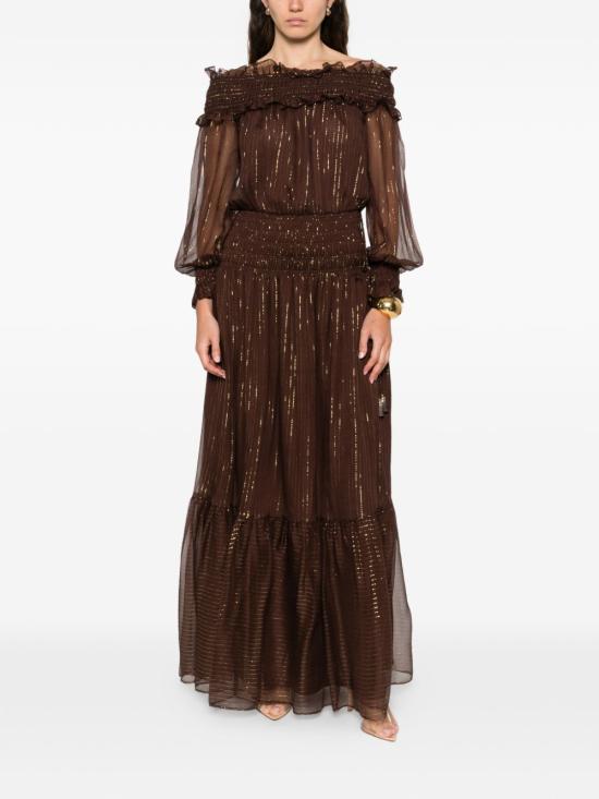 26SS 셀프 포트레이트 미디 원피스 RS26156XABR BROWN - SELF PORTRAIT