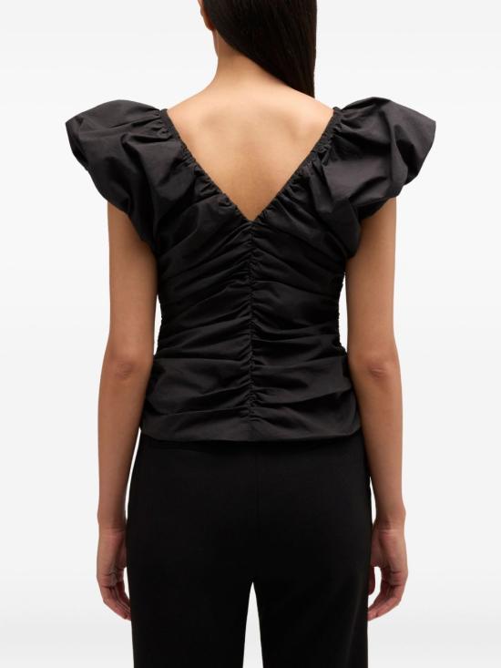 26SS 가니 투웨이 집 클로저 러치드 슬리브리스 탑 A1040071099 BLACK - GANNI