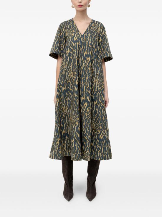 26SS 가니 미디 원피스 A1030163894 KHAKI