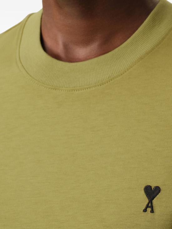 26SS 아미 스몰 하트 로고 코튼 크롭 티셔츠 FTS347724A035 MATCHA - AMI