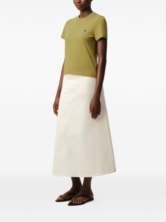 26SS 아미 스몰 하트 로고 코튼 크롭 티셔츠 FTS347724A035 MATCHA - AMI