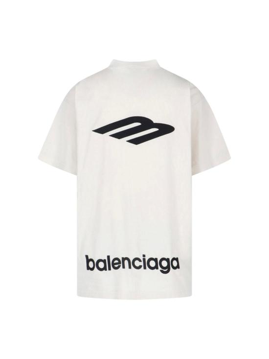  발렌시아가 반팔 티셔츠 3 B 스포츠 아이콘 티셔츠 화이트 - BALENCIAGA