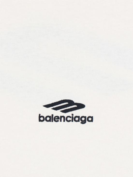  발렌시아가 반팔 티셔츠 3 B 스포츠 아이콘 티셔츠 화이트 - BALENCIAGA