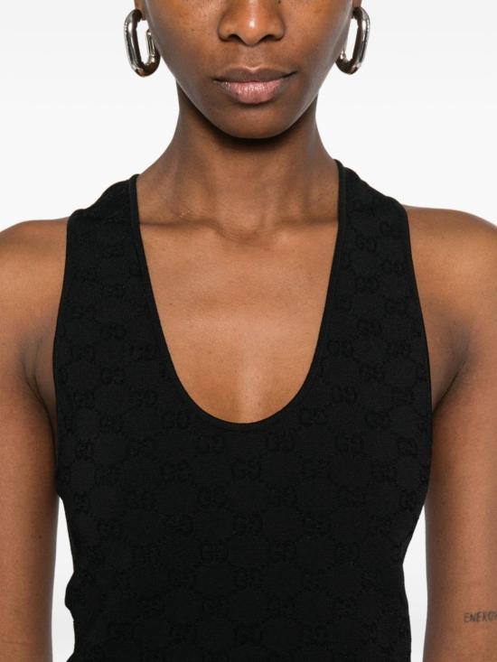  구찌 민소매 티셔츠 민소매 탱크탑 블랙 - GUCCI