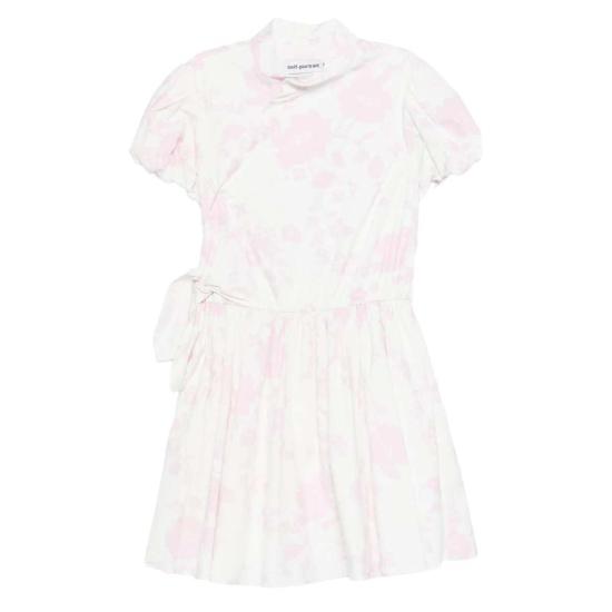  셀프 포트레이트 숏 원피스 드레스 화이트/핑크