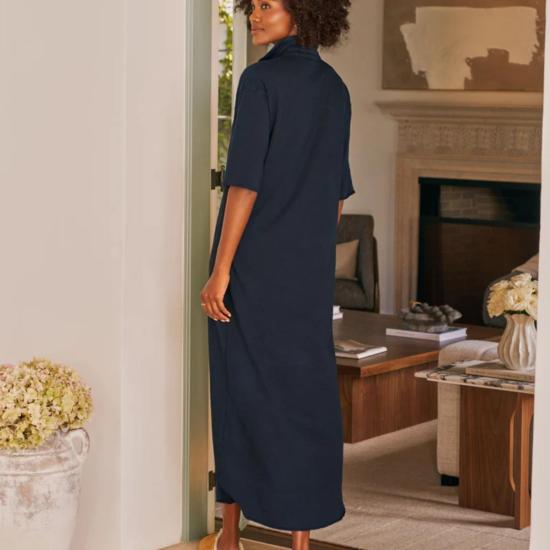  프랭크 앤 에일린 롱 원피스 프랭크 앤 아일린 엠마 헨리 반팔 맥시 드레스 (영국 왕립 해군) - FRANK & EILEEN