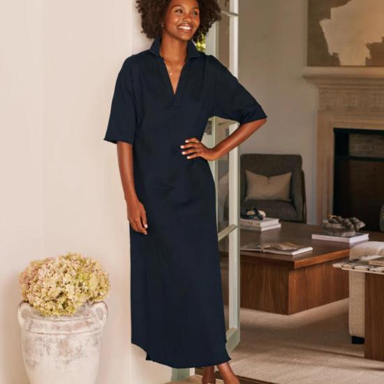  프랭크 앤 에일린 롱 원피스 프랭크 앤 아일린 엠마 헨리 반팔 맥시 드레스 (영국 왕립 해군)