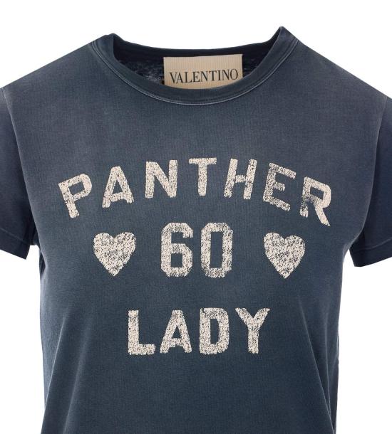  발렌티노 가라바니 반팔 티셔츠 팬서 레이디 프린트 티셔츠 블랙 - VALENTINO GARAVANI