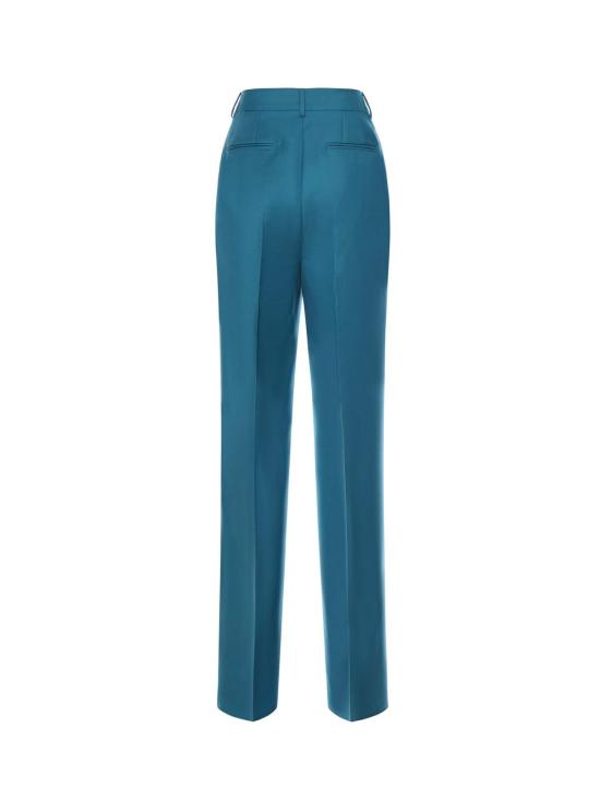  막스마라 스트레이트 팬츠 막스 마라 테일러드 모헤어 및 실크 팬츠 터쿼이즈 색상 - MAX MARA