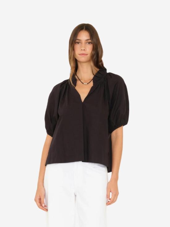  시레나 블라우스 클레멘타인 탑 블랙 - XIRENA