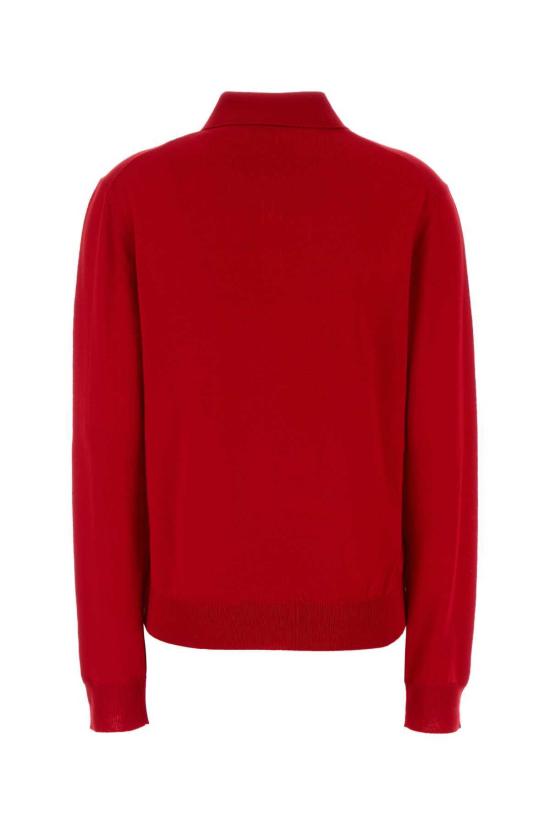  미우미우 반팔 티셔츠 울 폴로 셔츠 레드 - MIU MIU