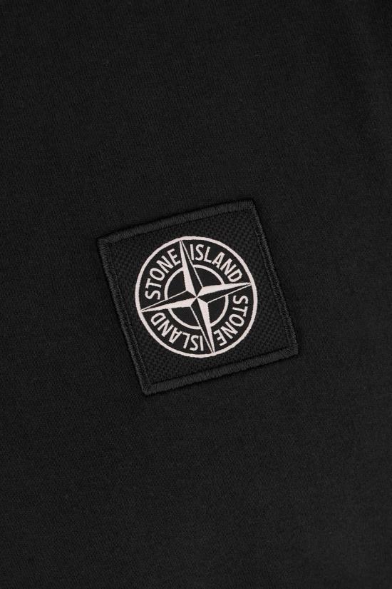  스톤 아일랜드 반팔 티셔츠 블랙 코튼 티셔츠 블랙 - STONE ISLAND
