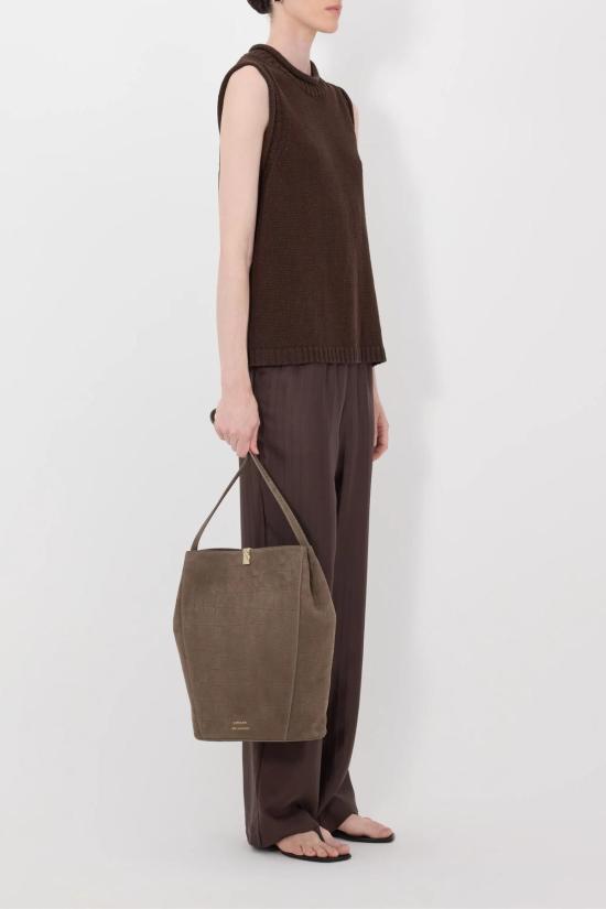  루루 드 세종 베스트 Loulou De Saison Effy 박시 스웨터 조끼 다크 브라운 - LOULOU DE SAISON