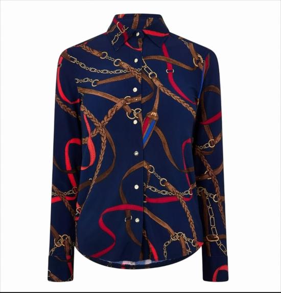 26SS 폴로 랄프로렌 블라우스 DAQUANE LONG SLEEVE NAVY White