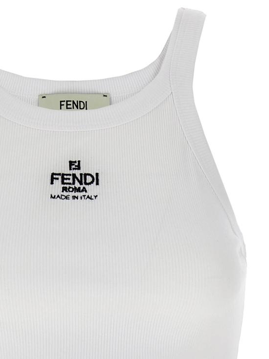  펜디 블라우스 로고 탑 화이트 - FENDI