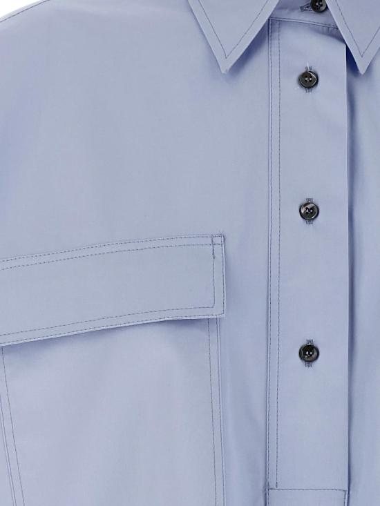  브루넬로 쿠치넬리 셔츠 Brunello Cucinelli 코튼 셔츠 블루 - BRUNELLO CUCINELLI