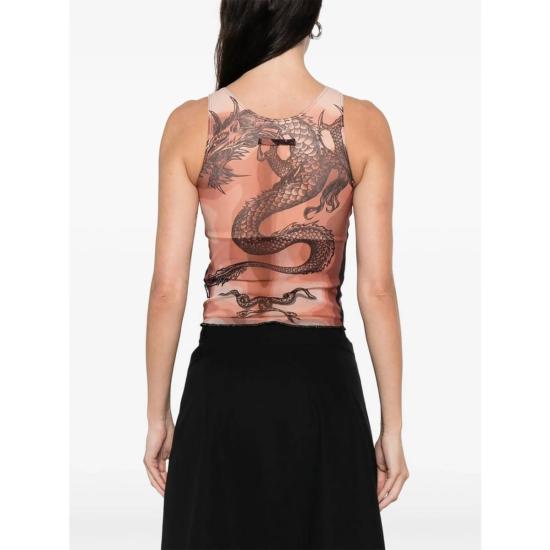  장 폴 고티에 민소매 티셔츠 탑 뉴트럴/브라운 - JEAN PAUL GAULTIER