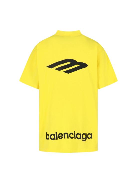  발렌시아가 반팔 티셔츠 3 B 스포츠 아이콘 티셔츠 옐로우 - BALENCIAGA