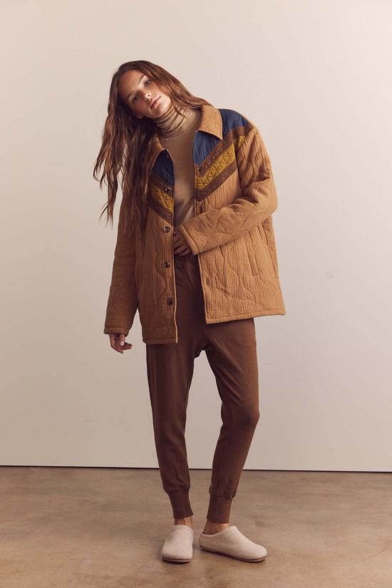  아멘테 봄버 자켓 컬러 블록 코튼 봄버 재킷 코코 - AMENTE